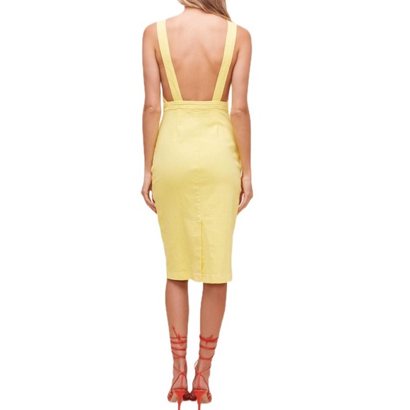 ASTR the label lemon drop andi midi dress yellow L - Picture 4 of 12